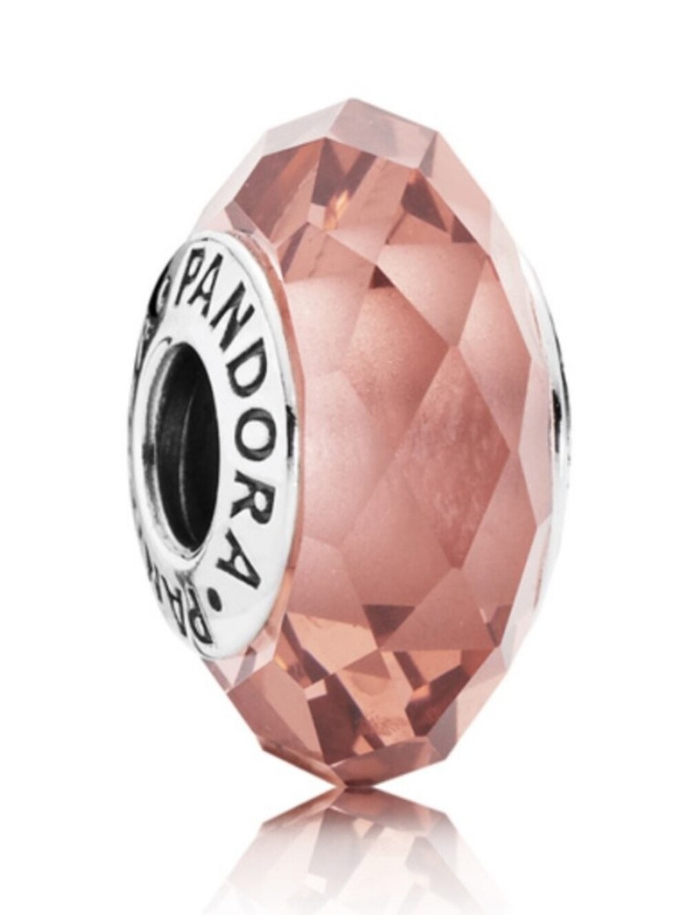 Pandora Blush Pink/Brown Faceted Murano Glass Bead Charm